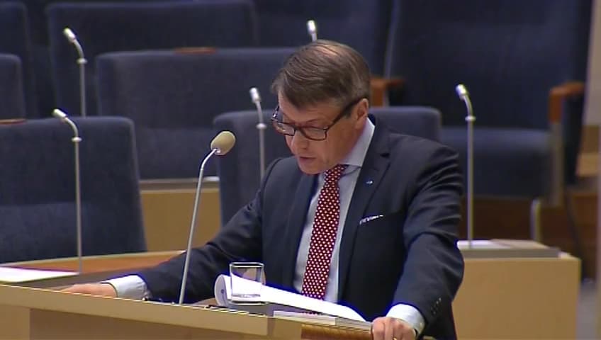 Stillbild från Interpellationsdebatt, Åtgärder mot oetiska läkemedelsbedömningar 