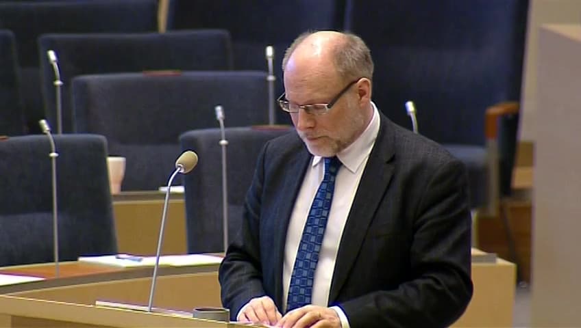 Stillbild från Interpellationsdebatt, Vinstutdelning i de allmännyttiga bostadsföretagen