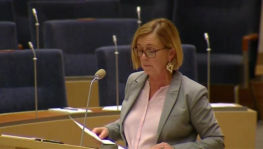 Stillbild från Interpellationsdebatt, Den ojämställda arbetsmarknaden