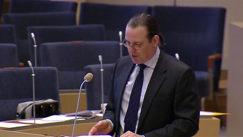 Stillbild från Interpellationsdebatt, Ersättningsnivån i arbetslöshetsförsäkringen