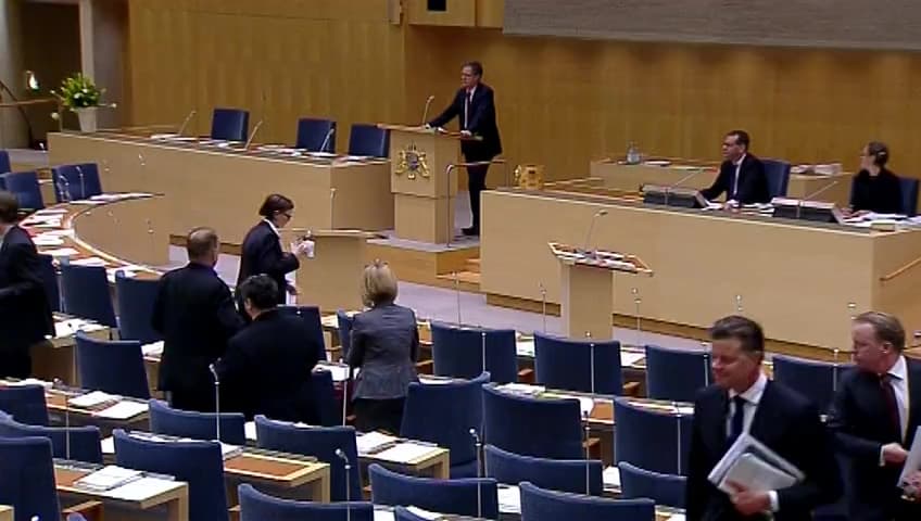 Stillbild från Debatt om förslag, Trafikverkets upphandling av vägar och järnvägar