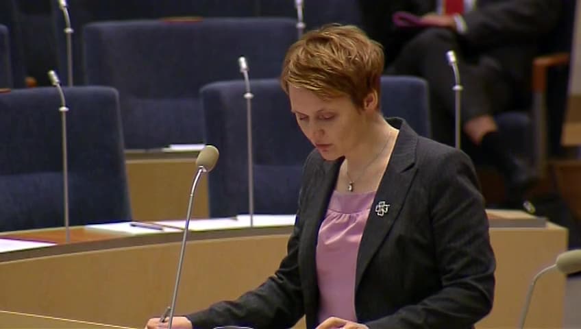 Stillbild från Interpellationsdebatt, Utredning om 100 procent förnybar energi