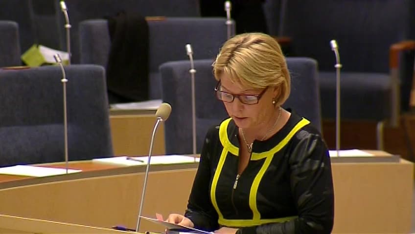 Stillbild från Interpellationsdebatt, Nolltolerans mot dödsolyckor i arbetslivet