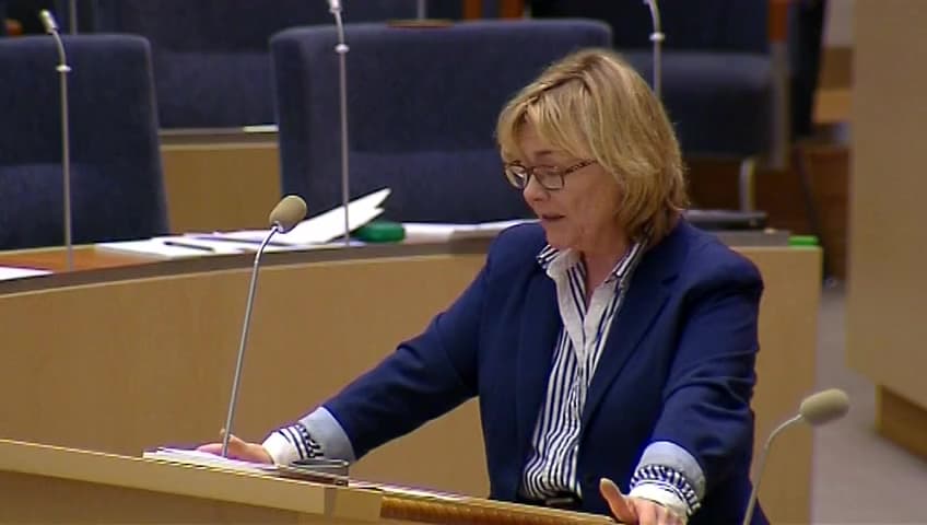 Stillbild från Interpellationsdebatt, Införande av samtyckeskrav