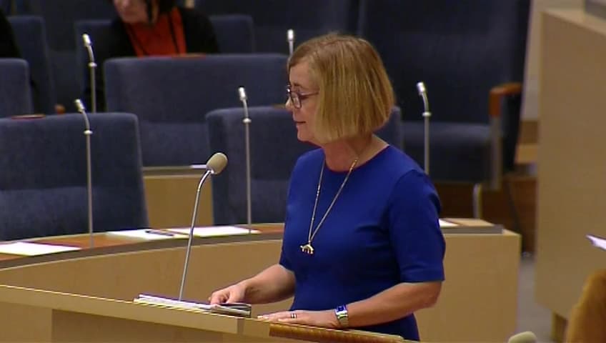 Stillbild från Interpellationsdebatt, Ökade löneskillnader mellan kvinnor och män