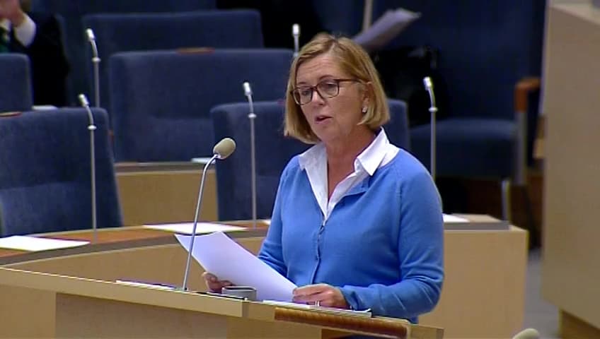 Stillbild från Interpellationsdebatt, Teckenspråkstolksutbildningens framtid