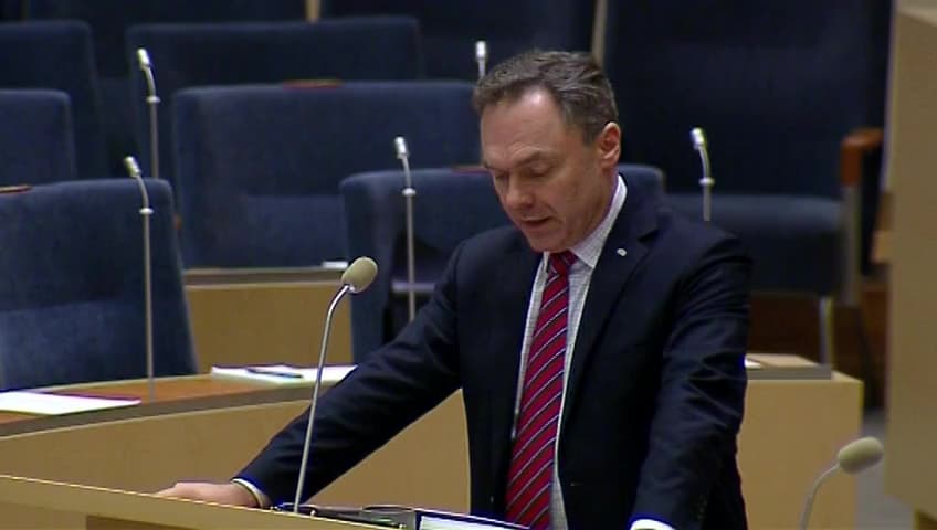 Stillbild från Interpellationsdebatt, Brist på personal med teknisk utbildning i Malmö-Lund-området