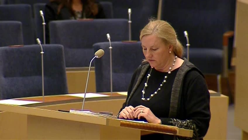 Stillbild från Interpellationsdebatt, Målet om fördubblad export