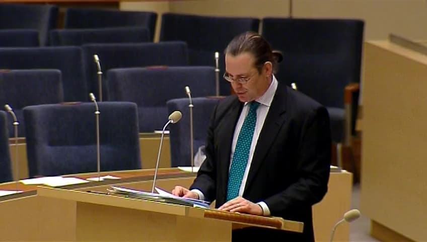 Stillbild från Interpellationsdebatt, Sveriges förlorade tillväxtförmåga