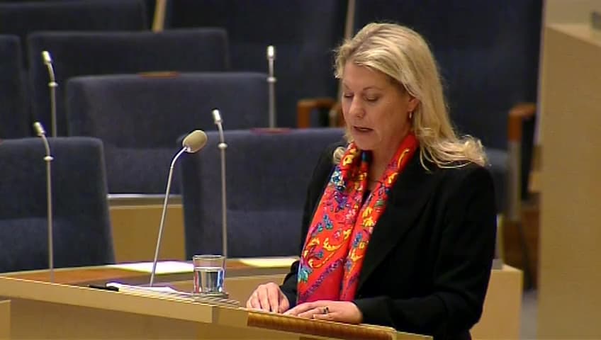 Stillbild från Interpellationsdebatt, Halverad trafik på Arlanda