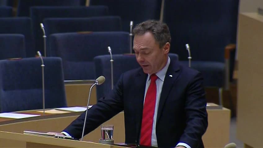 Stillbild från Interpellationsdebatt, Kränkningarna på Lundsbergs skola