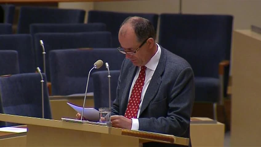 Stillbild från Interpellationsdebatt, Ägarstyrning av företag med statligt ägande