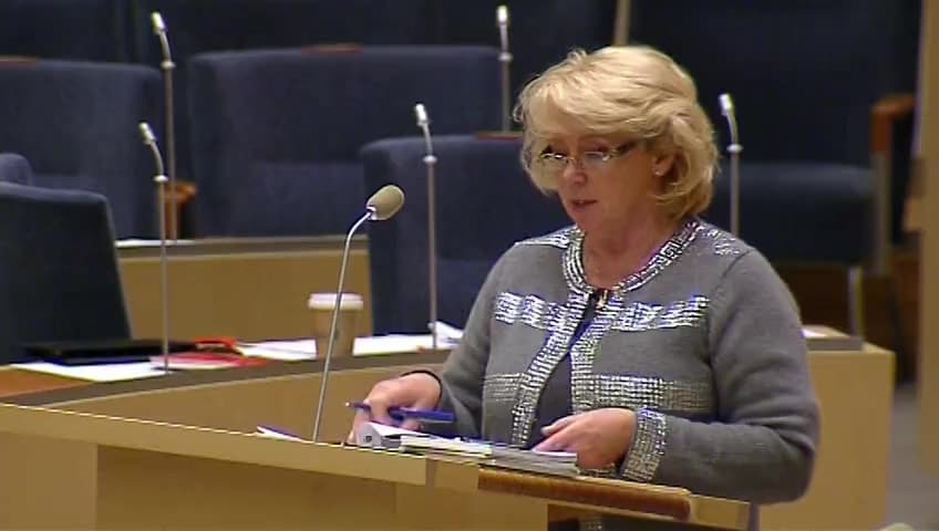 Stillbild från Interpellationsdebatt, Ytvattentäkter som riksintresse