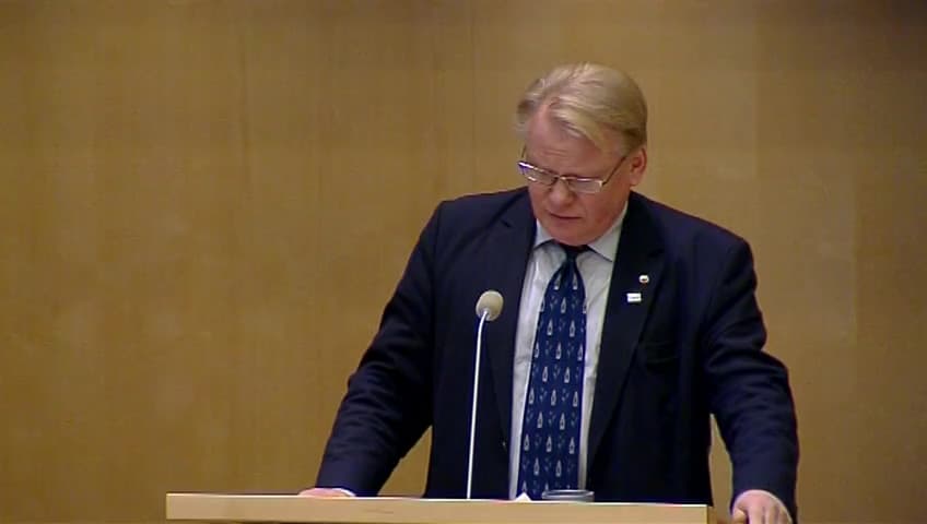 Stillbild från Debatt om förslag, Utgiftsområde 6 Försvar och samhällets krisberedskap - budgetåret 2013
