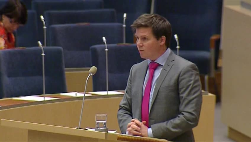 Stillbild från Interpellationsdebatt, Företagens frihet kontra mänskliga rättigheter