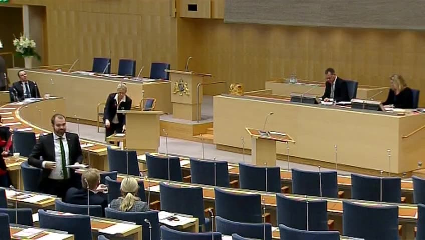 Stillbild från Debatt om förslag, Nya regler för industriutsläpp