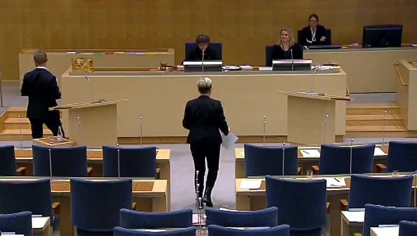 Stillbild från Interpellationsdebatt, Taket i sjukförsäkringen