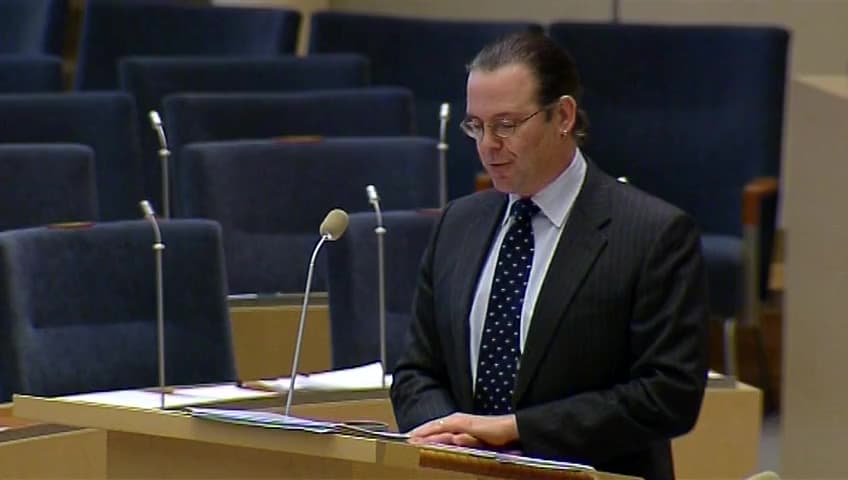 Stillbild från Interpellationsdebatt, Bolagsskattesänkning