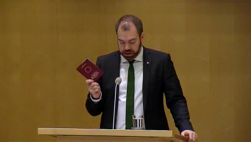 Stillbild från Debatt om förslag, Utgiftsområde 8 Migration