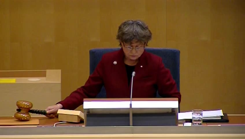 Stillbild från Debatt om förslag, Fastighetstaxering av kraftvärmeverk åren 2013–2018