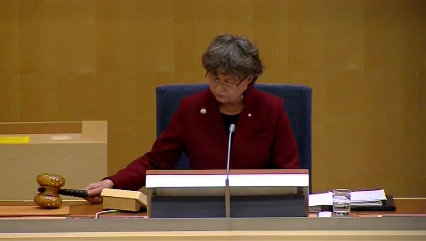 Stillbild från Debatt om förslag, Certifiering av vissa installatörer