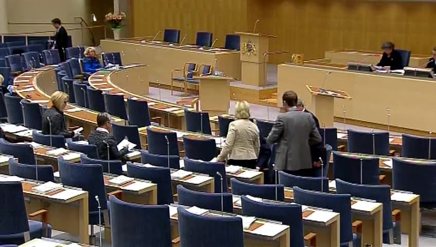 Stillbild från Interpellationsdebatt, Likvärdiga förutsättningar att driva kommunal verksamhet