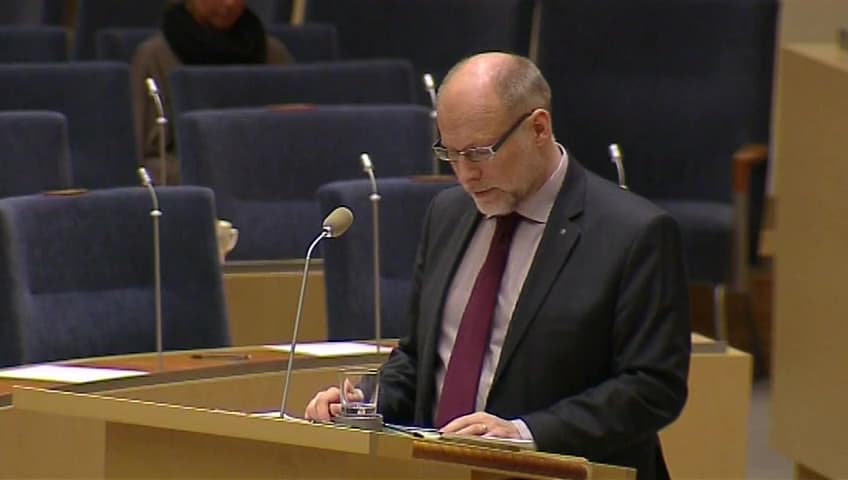 Stillbild från Interpellationsdebatt, Bostäder åt unga