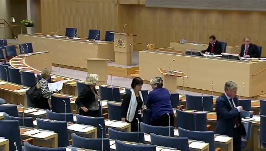 Stillbild från Debatt om förslag, Behandling av personuppgifter vid Institutet för arbetsmarknads- och utbildningspolitisk utvärdering