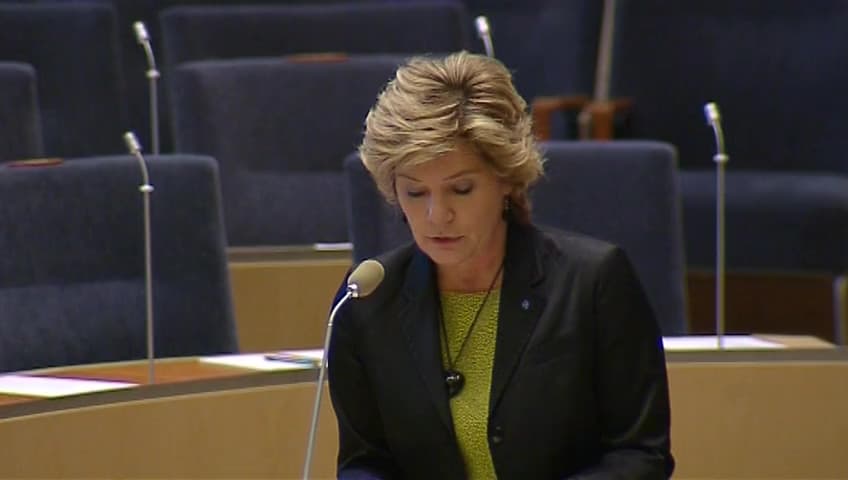 Stillbild från Interpellationsdebatt, Behandling av narkomaner med narkotikaklassade läkemedel