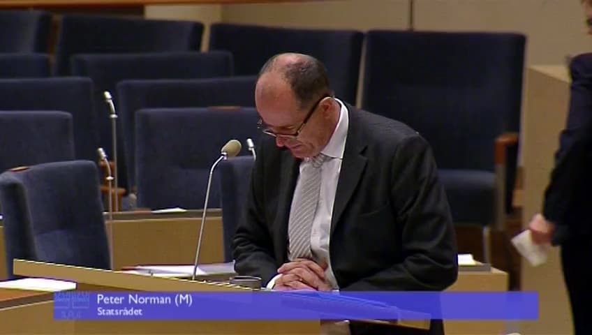 Stillbild från Interpellationsdebatt, Kommunal skatteutjämning