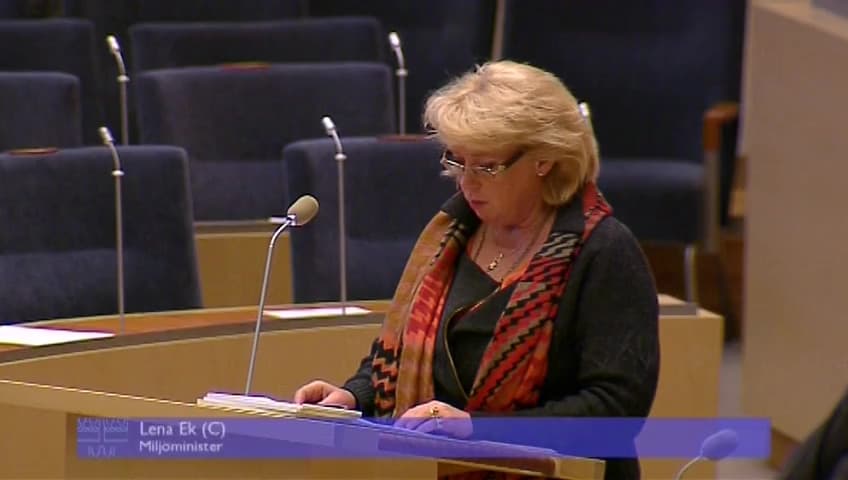 Stillbild från Interpellationsdebatt, Säkerheten vid kärnkraftverket i Oskarshamn