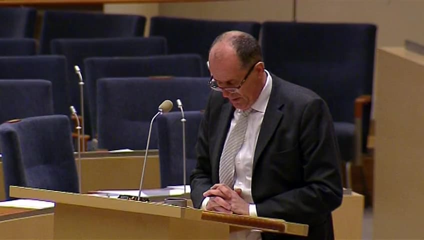 Stillbild från Interpellationsdebatt, Etiska regler för statliga bolag