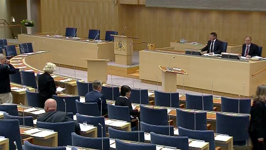 Stillbild från Debatt om förslag, Hanteringsordning av Riksrevisionens rapporter m.m.