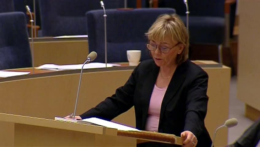 Stillbild från Interpellationsdebatt, Elektronisk övervakning vid kontaktförbud