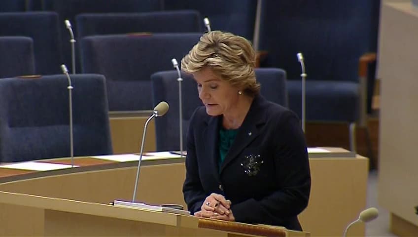 Stillbild från Interpellationsdebatt, Svårigheter att efterleva socialtjänstlagen