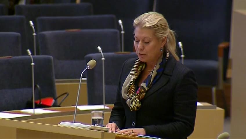 Stillbild från Interpellationsdebatt, Hastighet på nya järnvägar