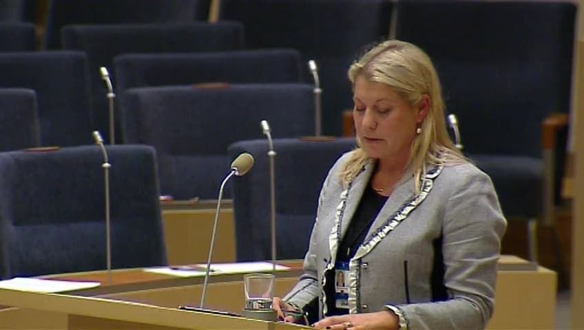 Stillbild från Interpellationsdebatt, Förhandlingsman för Norrbotniabanan