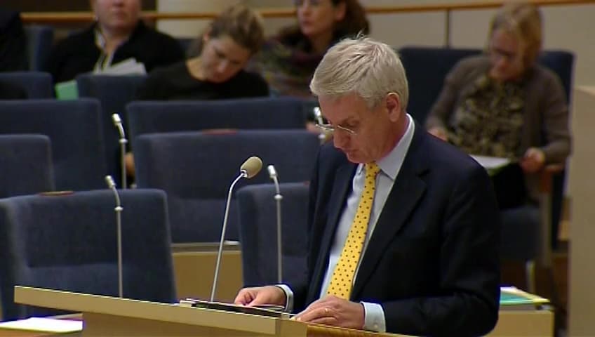 Stillbild från Interpellationsdebatt, Svenskt erkännande av Palestina