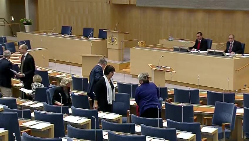 Stillbild från Debatt om förslag, Sekretessen för djur- och växtarter 