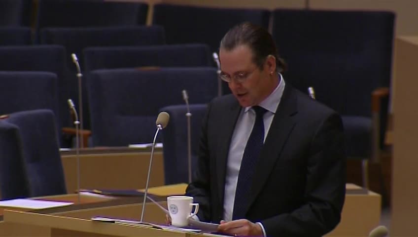 Stillbild från Interpellationsdebatt, Skattepolitik och sysselsättning