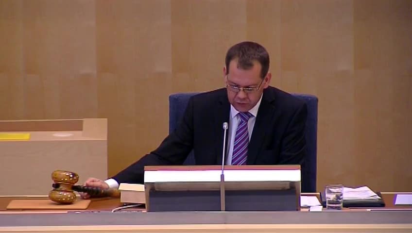 Stillbild från Debatt om förslag, Vissa förfarandefrågor på punktskatteområdet