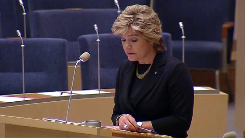 Stillbild från Interpellationsdebatt, Barnkonventionen som svensk lag