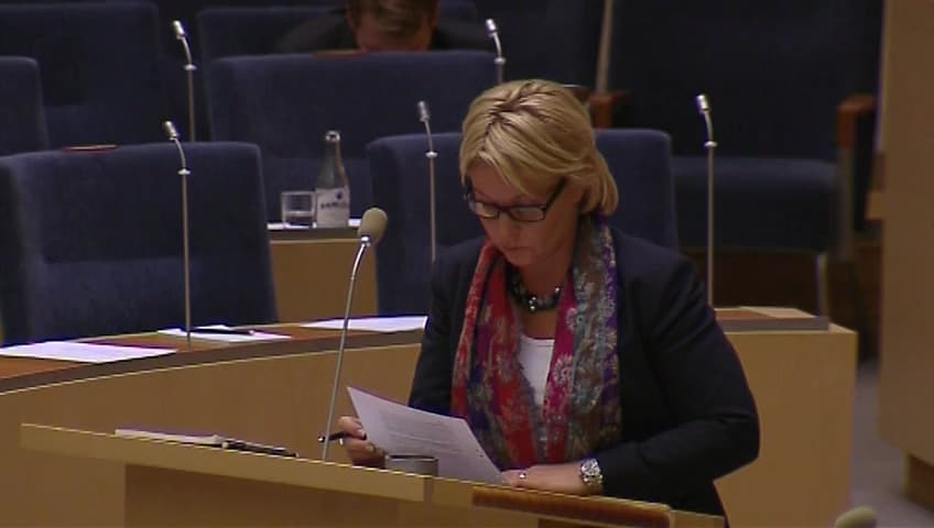 Stillbild från Interpellationsdebatt, Ungdomars rätt till egen försörjning