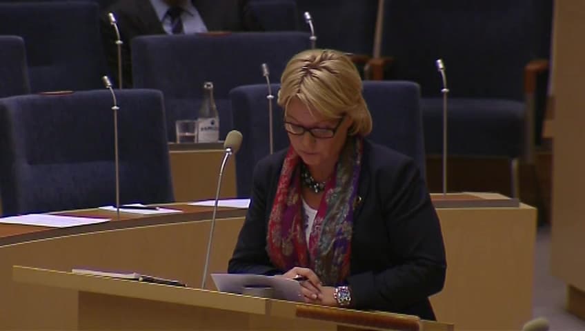 Stillbild från Interpellationsdebatt, Kvinnors osäkra villkor