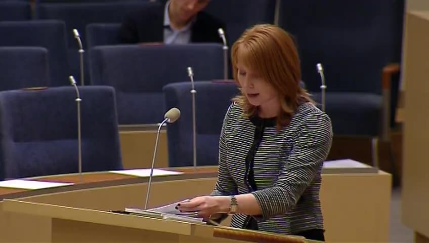 Stillbild från Interpellationsdebatt, Manuell glasindustri i framtiden