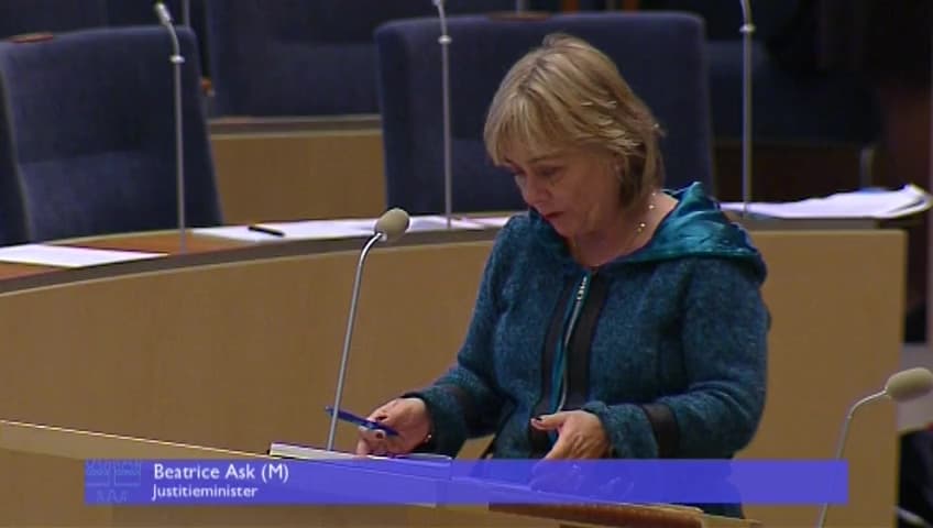 Stillbild från Interpellationsdebatt, Ungas straff