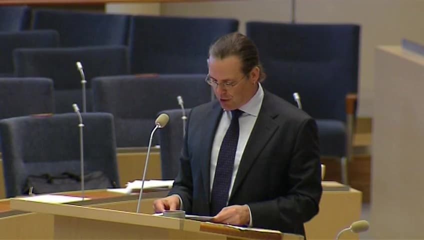 Stillbild från Interpellationsdebatt, Trängselskatt för utländska fordon   