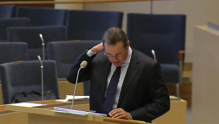 Stillbild från Interpellationsdebatt, Den ekonomiska politiken och jobben