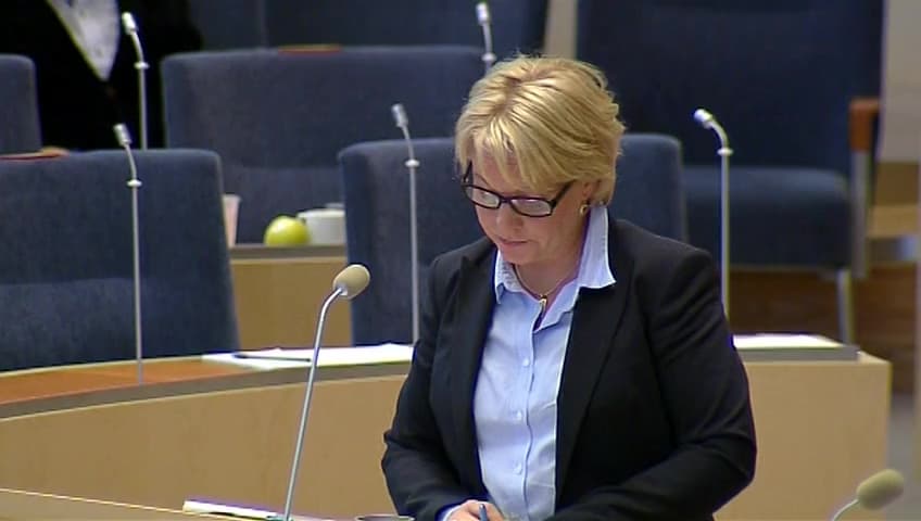 Stillbild från Interpellationsdebatt, Praktik genom Arbetsförmedlingen