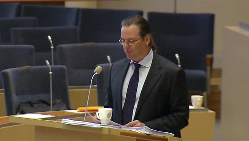 Stillbild från Interpellationsdebatt, Tonnageskatt eller utflaggning